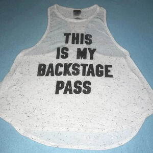 STRANDED This is my backstage pass hi low flowy muscle tank top size XS
